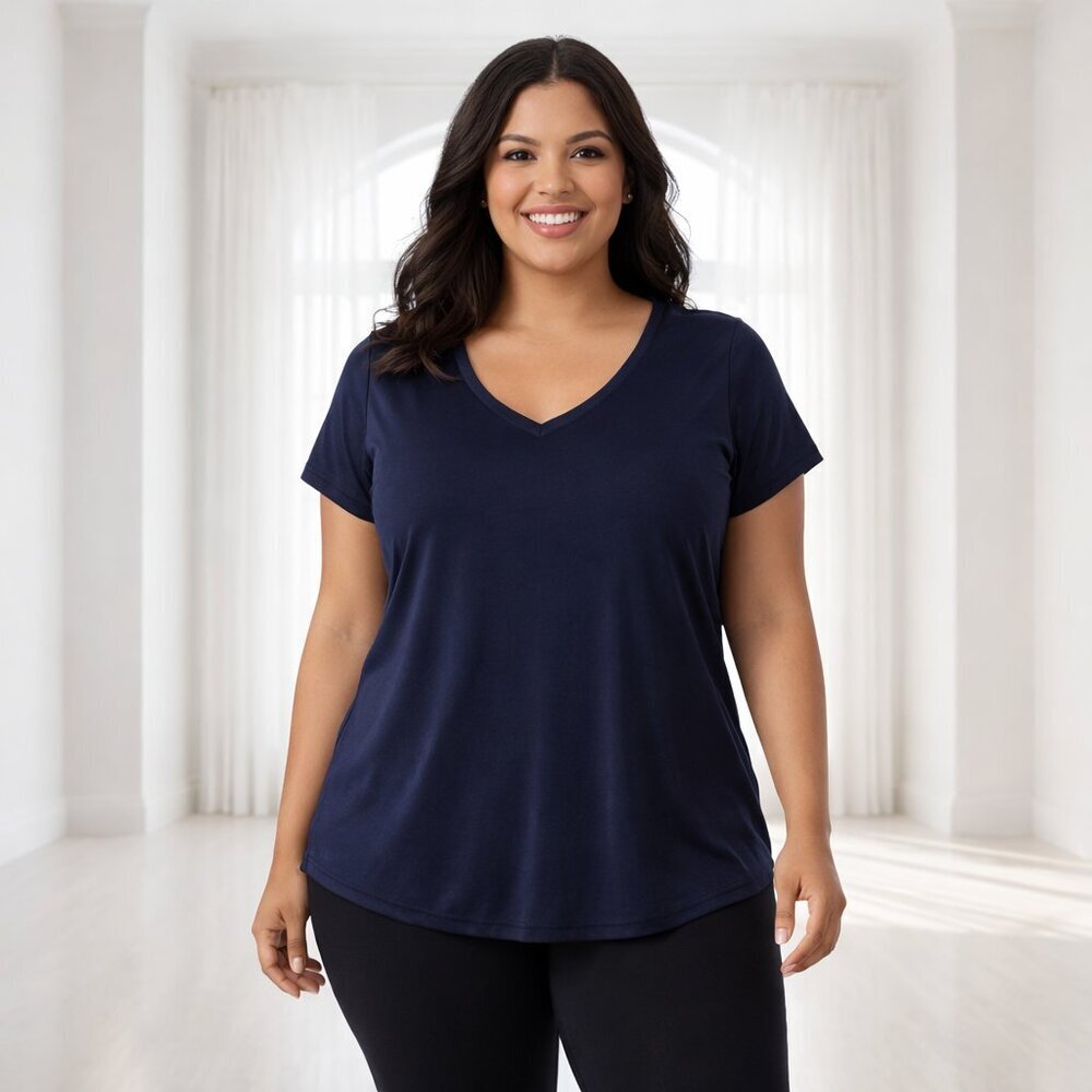 2 for $15 Xersion Active V-Neck Tee | Size L Moisture-Wicking Performance Top